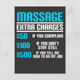 Funny Massage Therapist - Massage Extra Charges Briefkaart