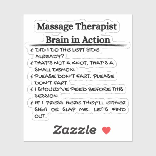 Funny Massage Therapist Sticker (Vel)