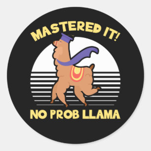 Funny Master Afstuderen Llama Afstuderen Joke Ronde Sticker