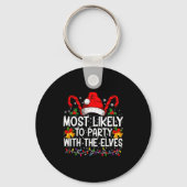 Funny Matching Christmas Most Likely To Party Sleutelhanger (Voorkant)