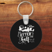 Funny Matching Couple His And Her Otter Half Valen Sleutelhanger (Voorkant)