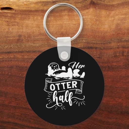 Funny Matching Couple His And Her Otter Half Valen Sleutelhanger (Voorkant)
