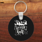 Funny Matching Couple His And Her Otter Half Valen Sleutelhanger (Voorkant)