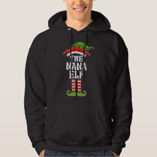 Funny Matching Familie Nana Elf met Kerstmis Costu Hoodie
