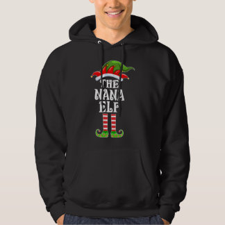 Funny Matching Familie Nana Elf met Kerstmis Costu Hoodie