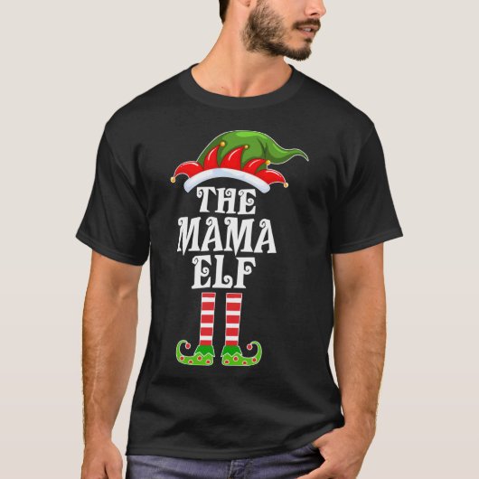 Funny Matching Family The Mama Elf met Kerstmis Co T-shirt (Voorkant)