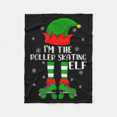 Funny Matching Group The Roller Skating Elf Christ Fleece Deken (Voorkant)