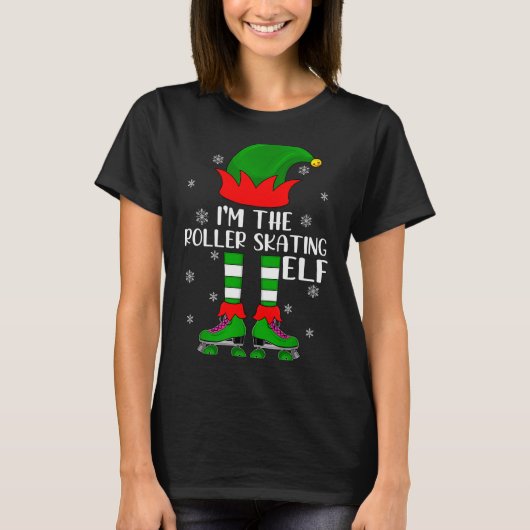 Funny Matching Group The Roller Skating Elf Christ T-shirt (Voorkant)