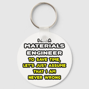 Funny Materials Engineer T-Shirts en Gifts Sleutelhanger