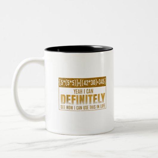 Funny Math Equation T-Shirt I Hate Math Puns Stude Tweekleurige Koffiemok (Links)