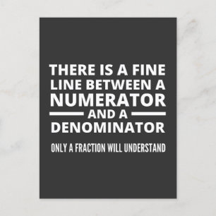 Funny Math FINE LINE NUMERATOR DENOMINATOR Briefkaart