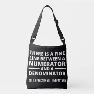 Funny Math FINE LINE NUMERATOR DENOMINATOR Crossbody Tas