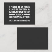 Funny Math FINE LINE NUMERATOR DENOMINATOR Visitekaartje (Voorkant / Achterkant)