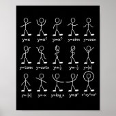 Funny Math Graph Stick Figures Algebra Calculus Hu Poster (Voorkant)