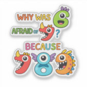 Funny Math Joke Numbers Sticker for Kids (Voorkant)