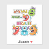 Funny Math Joke Numbers Sticker for Kids (Feuille)