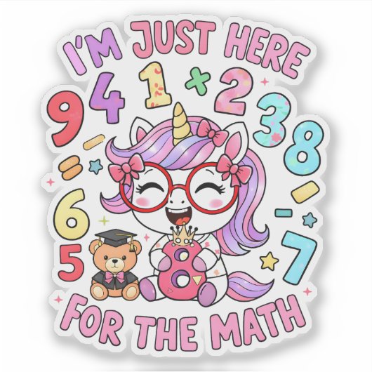 Funny Math Joke Numbers Sticker for Kids (Devant)