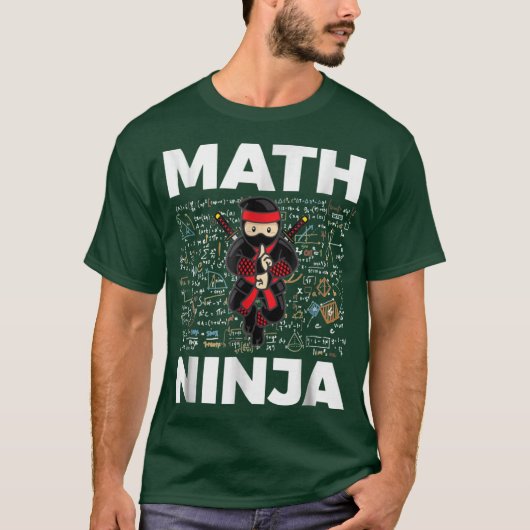Funny Math Ninja For Mathematicseacher Student fri T-shirt (Voorkant)