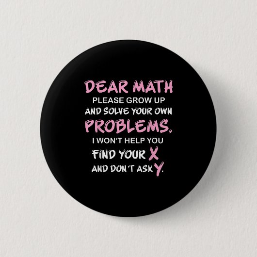 Funny Math Quote  Ronde Button 5,7 Cm (Voorkant)