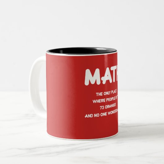 Funny Math science school nerd Tweekleurige Koffiemok (Voorkant links)