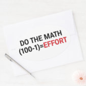 funny Math Teacher Humor Meme Pun Ovale Sticker (Envelop)