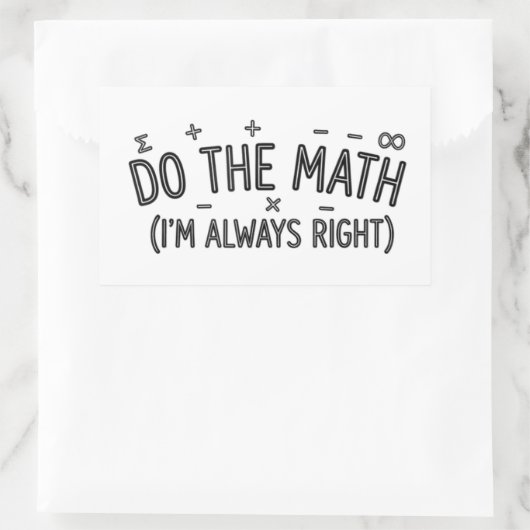 funny Math Teacher Humor Meme Pun Rechthoekige Sticker (Tas)