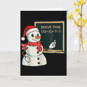 Funny Math Teacher Snowman Christmas Puzzle Winter Kaart (Gele Bloem)