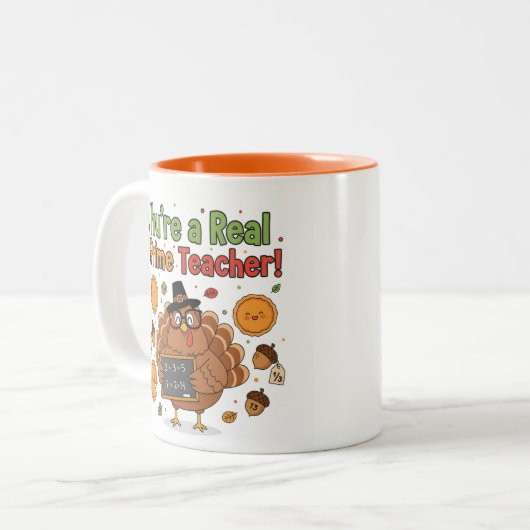 Funny Math Teacher Thanksgiving Mug – Turkey (Devant gauche)
