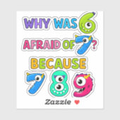 Funny Maths Joke Sticker for Kids Number Day UK (Feuille)