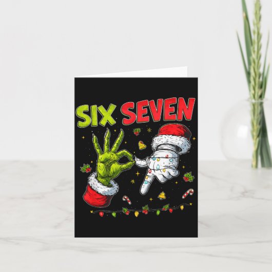 Funny Mean Guy Christmas Viral 6 7 Six Seven Meme Kaart (Voorkant)