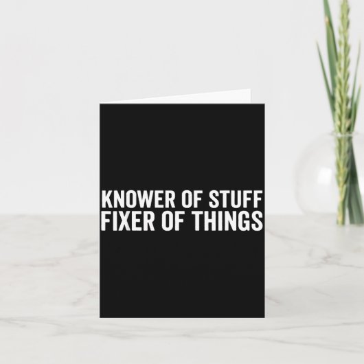 Funny Mechanic Dad Humor Knower Of Stuff Fixer Of  Kaart (Voorkant)