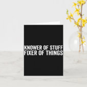 Funny Mechanic Dad Humor Knower Of Stuff Fixer Of  Kaart (Gele Bloem)