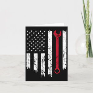 Funny Mechanic Distress American Flag Gi Kaart