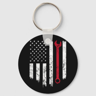 Funny  Mechanic Distress American Flag Gi Sleutelhanger