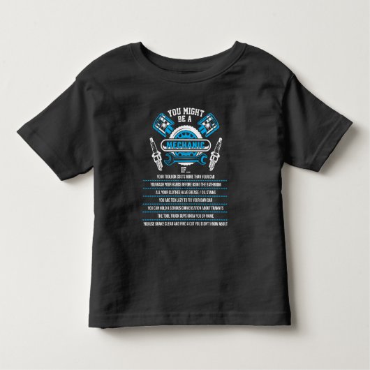 Funny Mechanic Garage Workshop-technicus Kinder Shirts (Voorkant)