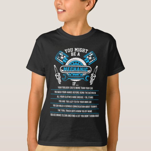 Funny Mechanic Garage Workshop-technicus T-shirt (Voorkant)