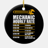 Funny Mechanic Hourly Rate Future Mechanic Keramisch Ornament (Achterkant)