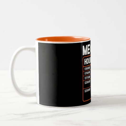 Funny Mechanic Hourly Rate Two-Tone Coffee Mok (Links)