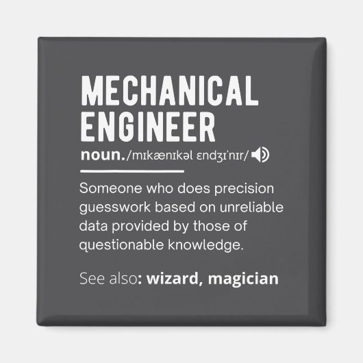 Funny Mechanical Engineer Definition Engineering Magneet (Voorkant)