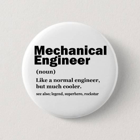 Funny Mechanical Engineer Definition Engineering Ronde Button 5,7 Cm (Voorkant)