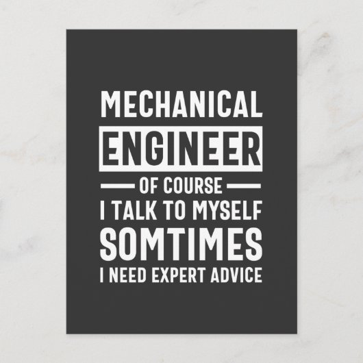 Funny Mechanical Engineer Gift Briefkaart (Voorkant)
