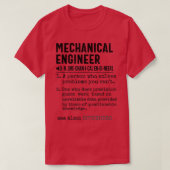 Funny Mechanical Engineer noun Dictionary Definiti T-shirt (Design voorkant)