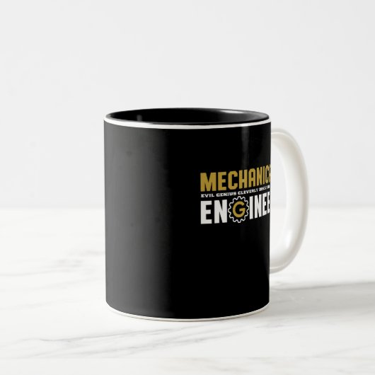 Funny Mechanical Engineering Geek Engineer Student Tweekleurige Koffiemok (Voorkant rechts)