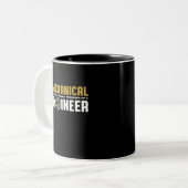 Funny Mechanical Engineering Geek Engineer Student Tweekleurige Koffiemok (Voorkant links)