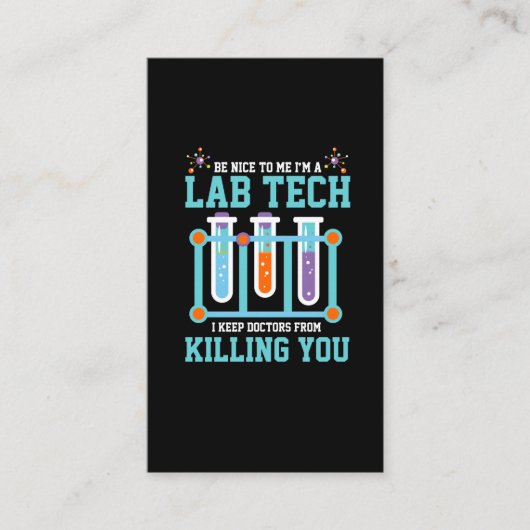 Funny Medical Lab Tech Laboratory Technicia Gift Visitekaartje (Voorkant)