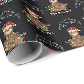 Funny Meditating Sloth met kerstlampjes Cadeaupapier (Rol Hoek)