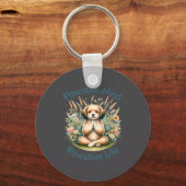 Funny Meditation Dog Insrational Sitive Quote  Sleutelhanger (Voorkant)