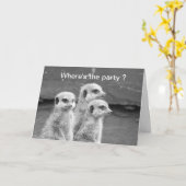 Funny Meerkat carte d'anniversaire (Fleur jaune)