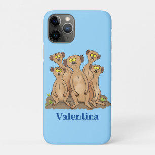 Funny meerkat cartoon illustratie iPhone 11 pro hoesje