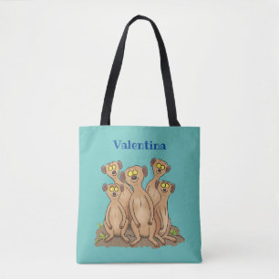 Funny meerkat cartoon illustratie draagtas